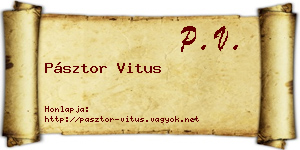 Pásztor Vitus névjegykártya